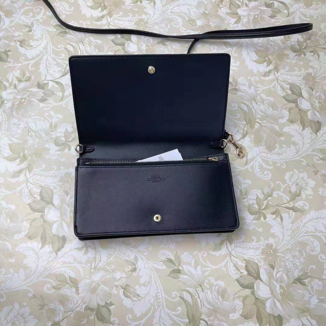 COACH 3036 FOLDOVER CROSSBODY CLUCH PURSE BROWN BLACK SIGNATURE COACH 3036 FOLDOVER CROSSBODY CLUCH PURSE BROWN BLACK SIGNATURE